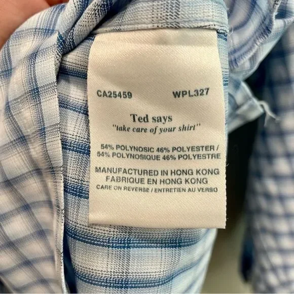 Ted Baker Shirt Specialist Men’s Blue Plaid Shirt - Size: 5 - Picture 6 of 7